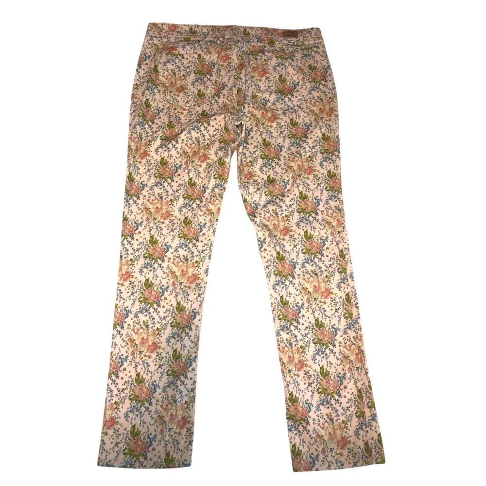 Jordache Khaki Floral Print Skinny Jeans Size 14 Grandma Floral Stretch Cottage